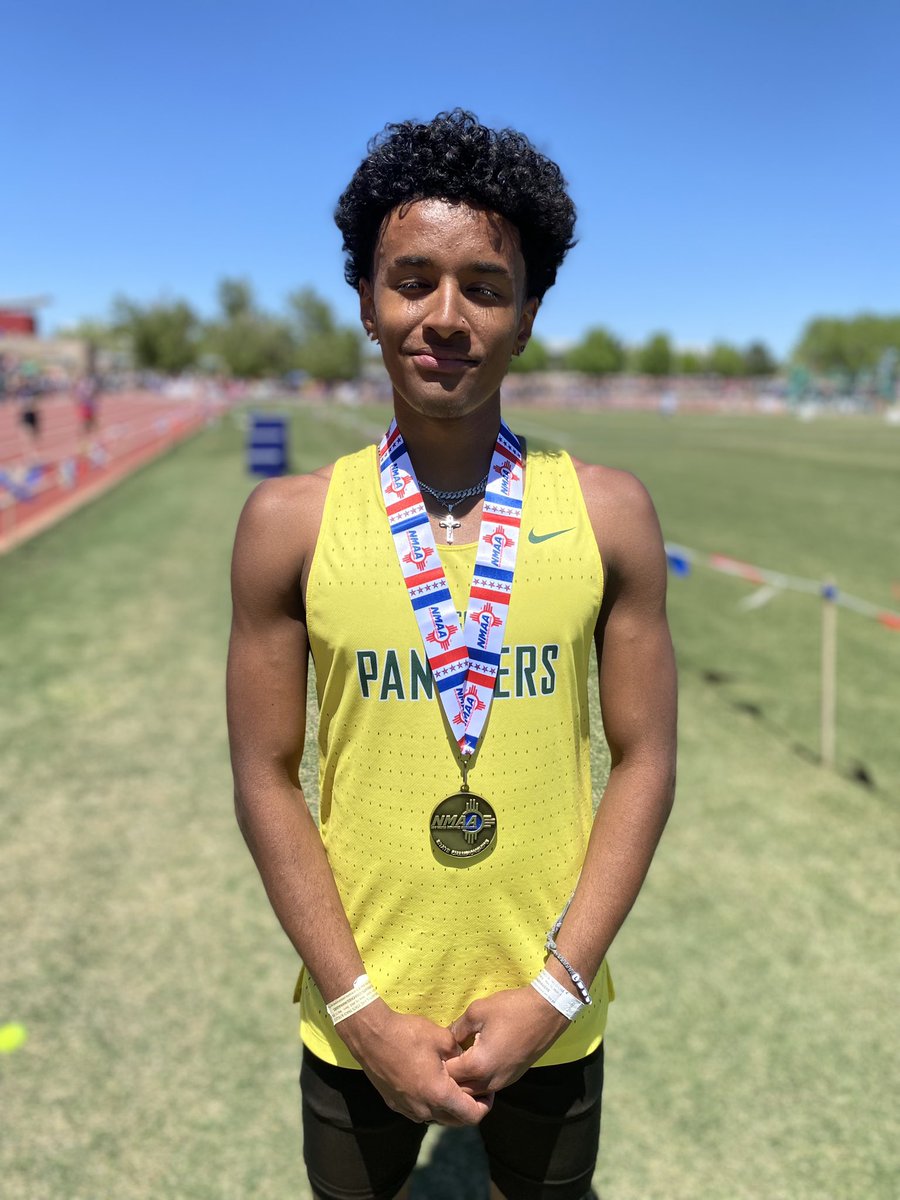 _NMAA's tweet photo. Malik Barrens of Pecos High School is the Class 2A 300m Hurdles Champion at the Western Sky Community Care State Track and Field Championships @WesternSkyCC https://t.co/2SlxnrRcvO