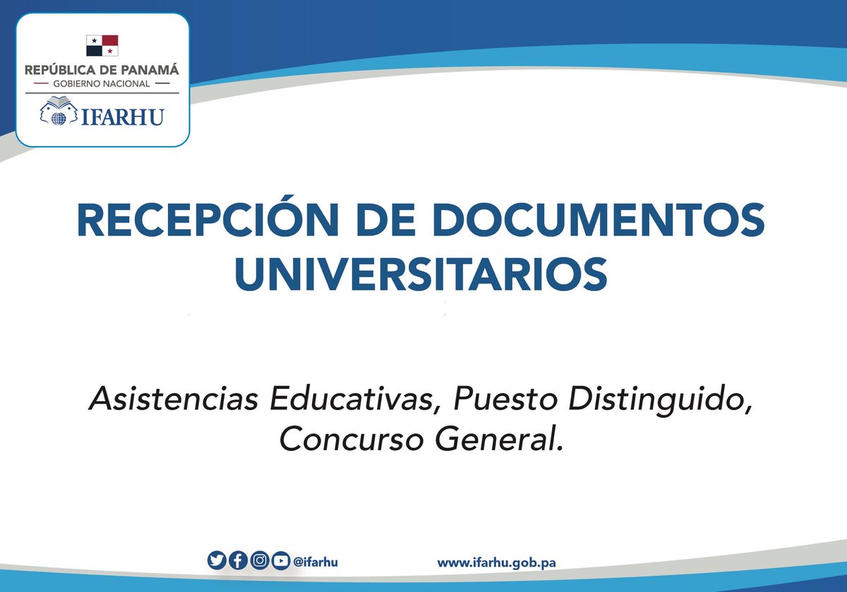 Ya está disponible en nuestra página ifarhu.gob.pa el calendario de recepción de documentos para los estudiantes universitarios de licenciatura, con becas vigentes.
#TransformandoVidas