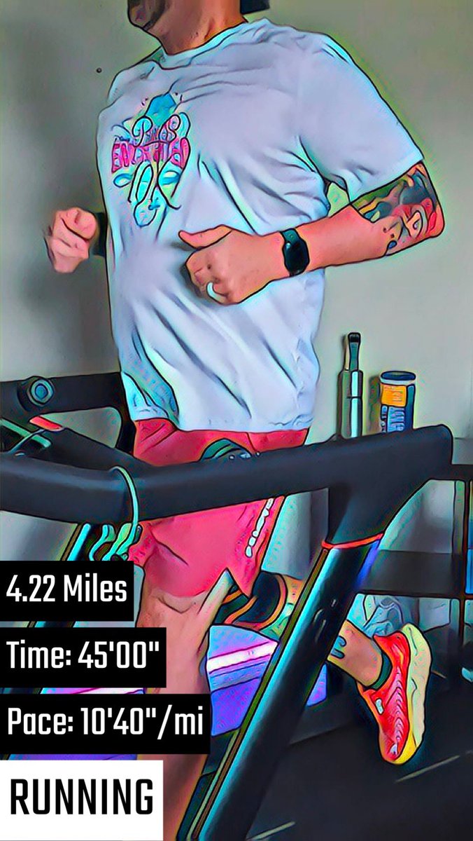 45 minute #endurancerun on the #pelotontread trying to test this hip out. Hoping for no limping n the morning. 🤨 #theplantpoweredrunner #treadmillrunning #dyrt #runsonplants #teamvpa #veganpoweredathlete #alteregorunning #keepcalmandrunon