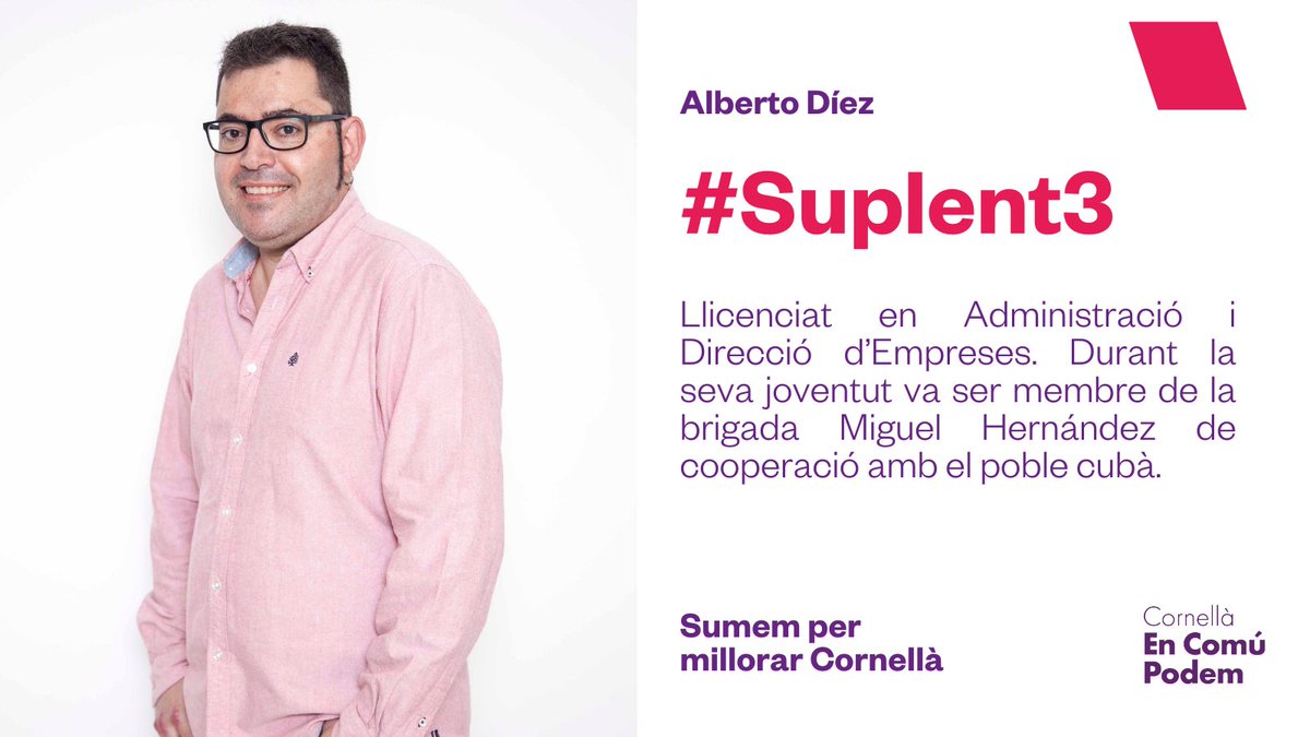 CatComuCornella's tweet photo. 🤔 Vols conèixer les 28 persones que formen part de la nostra candidatura⁉️

Comencem!!
Aquí tenim els tres suplents de luxe: 

▪️ Alberto Díez
▪️ José Antonio Martínez
▪️ Elisa Corral https://t.co/6B1d3adoTA