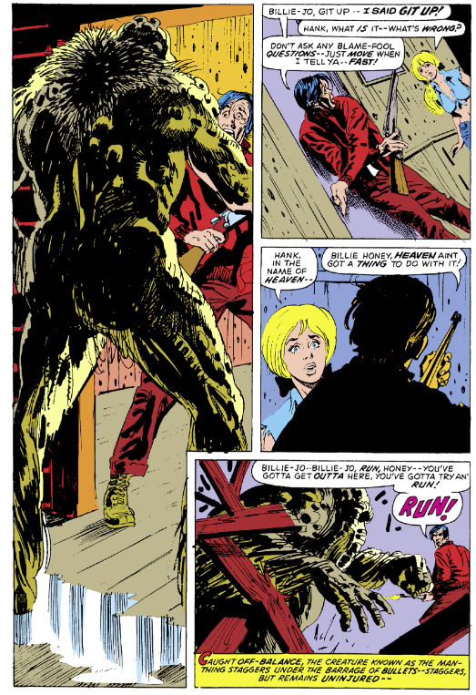 MarvelADay's tweet photo. #MarvelADay #Fear10 I had to include this gorgeous full page. Don’t ask any blame fool questions…run! - mcm https://t.co/TECgXisUNq