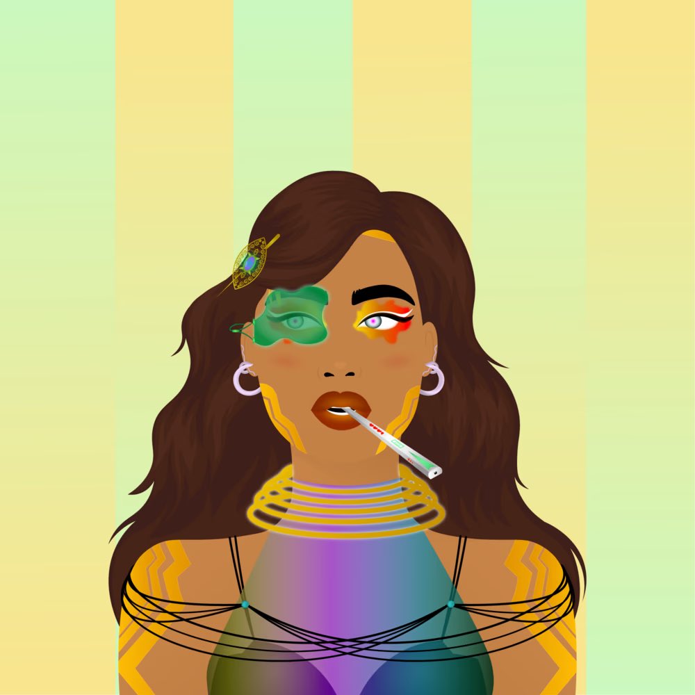 Here is my entry for the <a href="/worldofwomennft/">world of women</a> #ArtfestSpring2023 and is a derivative of my WoWG #799. Thanks for the opportunity to submit!