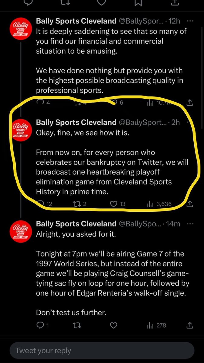 StifflerClayton's tweet photo. @BallySportsCLE @CleGuardians @AlPawlowski @JLEWFifty Hahaha…you really think anybody cares what you air 🤣…nope🤣…so go for it…btw, you’re bankrupt 🎉 🤣…ps…it’s the Indians 🤣 https://t.co/nC9cDcoBPu