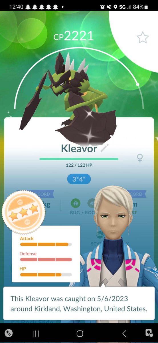 CadeStabil8058's tweet photo. Today is my lucky day I guess. Got a shiny eevee full odds and 20 minutes later I got the new kleavor with actually decent iv's! Btw if you want to add me here is my code: 5743 1560 8618 #PokemonGO #Pokemon #luck https://t.co/lO8IVGuV6E