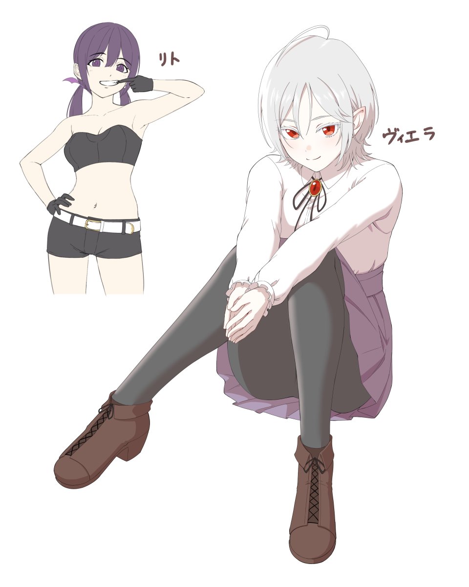 「お勉強会おわり〜画像はちょい肩の力抜いて描いてみたかったうちの子ちゃん達、これと」|🌸あまがみP🌸のイラスト