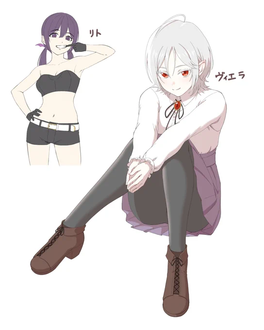お勉強会おわり〜画像はちょい肩の力抜いて描いてみたかったうちの子ちゃん達、これとは別でもう一つ描いたけど、そっちは途中だからまた今度だわさ〜おやすみ! 