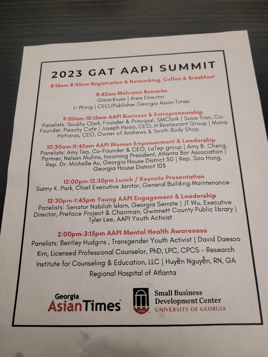 dirugacsj's tweet photo. @dirugacsj/Dean Phillip Hong @UGASOCIALWORK  participated in the day-long impactful discussion of the entrepreneurship endeavors across the AAPI continuum within the state of Georgia at the inaugural @asiantimesga/UGA Small Business Development Center (@uga_serves) AAPI Summit. https://t.co/3fKKjibH3K