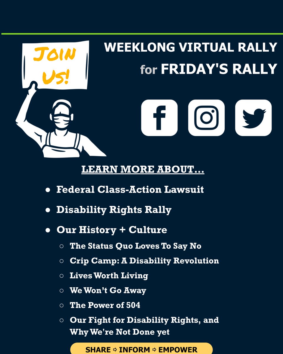 JOIN US! Virtual Rally to Friday's Rally -- Follow to participate leading to Disability Rights Rally and Fairness Hearing on Fri (5/12)!

#DisabilityAdvocate #DisabilityPride #HumanRights #CivilRights #DisabilityJustice #DiversityAndInclusion #MNs4DSIHistory #MNs4DSIEvents