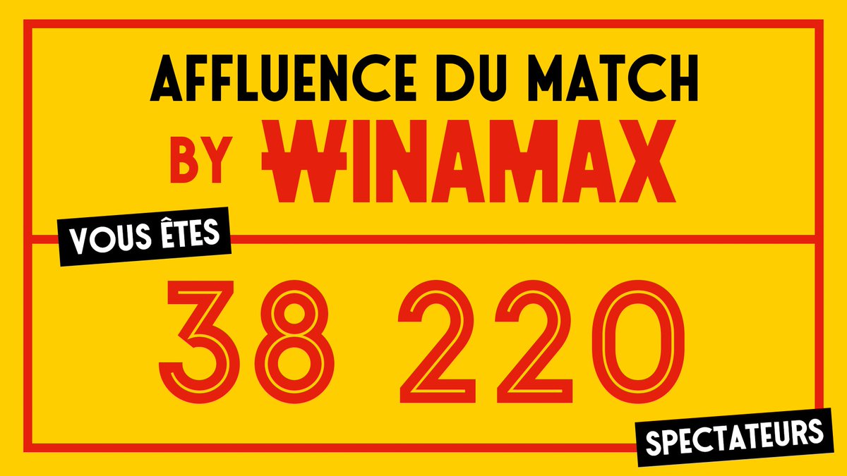 Un stade à la hauteur de l'affiche ❤️💛

3⃣8⃣2⃣2⃣0⃣ supporters sont présents dans les tribunes de Bollaert pour #RCLOM 🔥