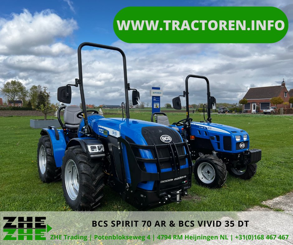 PeterKuijlen's tweet photo. Deze BCS SPIRIT 70 AR &amp; BCS Vivid 35 DT gaan aan het werk bij een Kleinfruitkweker. De tractoren gaan ingezet worden voor maai- en spuit werkzaamheden. 
We danken de klant voor de gunning en wensen hem veel werkplezier met deze compacte combi. 😎

#Spirit #BCS #Vivid #ZHE https://t.co/H9QS1Zkkpl