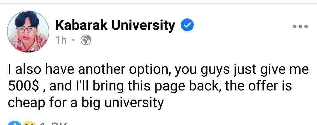 #KabarakUniversity 's Facebook account has been hacked by a 13yr old Asian kid for 5 consecutive days.Even the 4th year students studying at the University are helpless!! 🙄
#Arsenal #PresidentUhuruKenyatta #NEWCASTLE #pastorezekiel #kigen