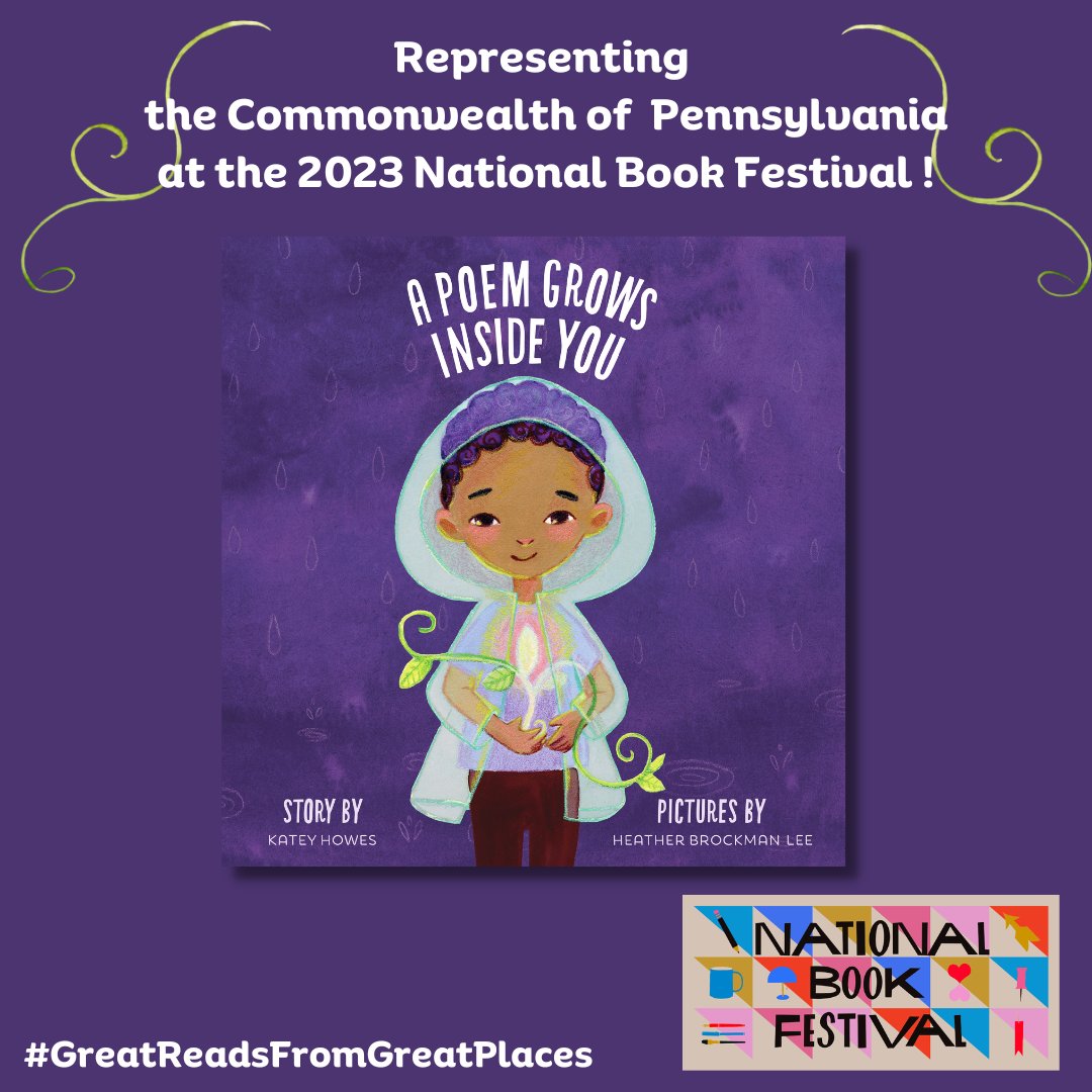 Kateywrites's tweet photo. Congratulations &amp; big love to illustrator @heathertbl and to @InnovationPress! Our book, A POEM GROWS INSIDE YOU, was selected by the PA Center for the Book to represent PA at the Library of Congress'  #NationalBookFestival this August! #greatreadsfromgreatplaces https://t.co/hZTF6uPrtr