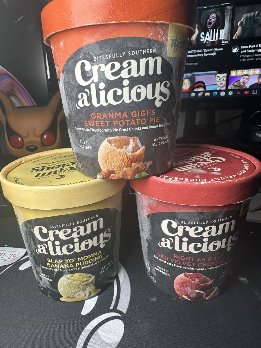 Creamalicious 

I tried all 7 but these my favorites. They all were good btw 

Slap Yo Momma Banana Pudding (10/10)

Right As Rain Red Velvet Cheesecake 
(10/10)

Grandma Gigi Sweet Potato Pie (9.5/10)