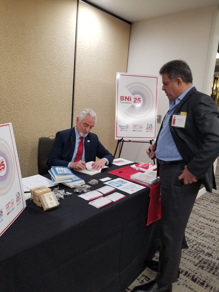 IvanMisner's tweet photo. It has been 25 years of making a difference with the BNI Foundation!  I was at the BNI Foundation booth earlier for the book signing.

#BNIUSA  #BNIGlobal  #GrowWithBNI #ReferralsForLife  #IvanMisner #BNI2023USNC https://t.co/FmCNcYN9tb