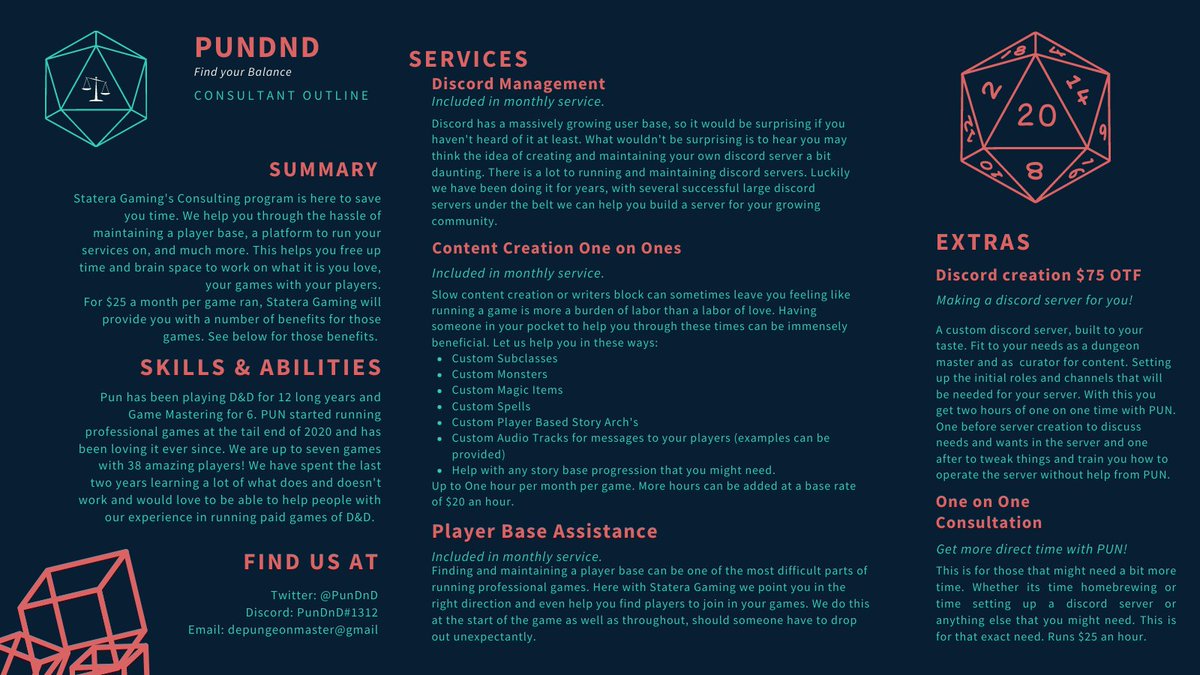 InkthatBinds's tweet photo. Are you looking to run paid games, or run games online but don’t know how to start?😱Well I have a deal for you!🤩 PunDnD is offering consultation services for anyone and everyone who wants help starting out.🙌

#ttrpg #dnd5e #ttrpgfamily #ttrpgsolidarity #homebrewing #dnd https://t.co/a1asCaBB86
