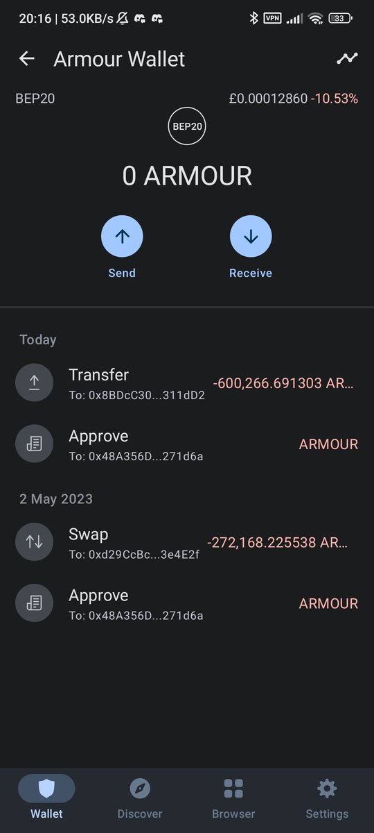 _CryptoChimp_'s tweet photo. @ArmourWallet went to claim my airdrop 2 hours ago still not received anything from the airdrop all the things have been transferred and gas fees payed what's going on? Unable to talk in the telegram why's it taking so long https://t.co/xwSpxs0n6x