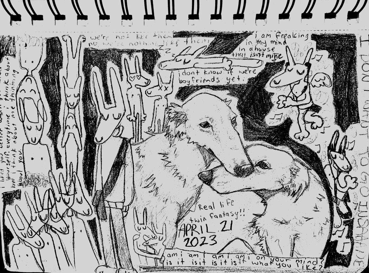 tsundog's tweet photo. i drew this when i couldnt stop thinking about car seat headrest and twin fantasy and borzois and whatnot https://t.co/Q9xrlsIkGf