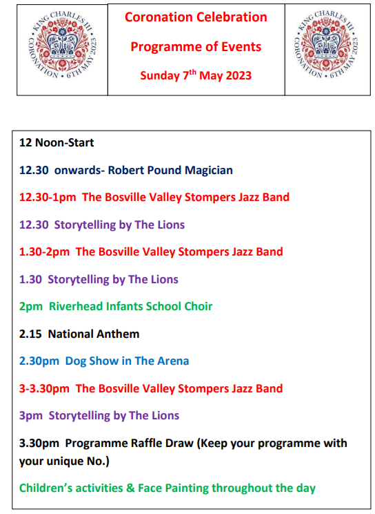 RiverheadParish's tweet photo. 🇬🇧 Riverhead #Coronation Celebration 🇬🇧

Tomorrow, Sunday 7th May 12-4pm in #RiverheadParkland

See below for the order of events. Hope to see you there! 🥳

#RiverheadKent #Sevenoaks @7oaksEvents https://t.co/ed3UCn6aPC