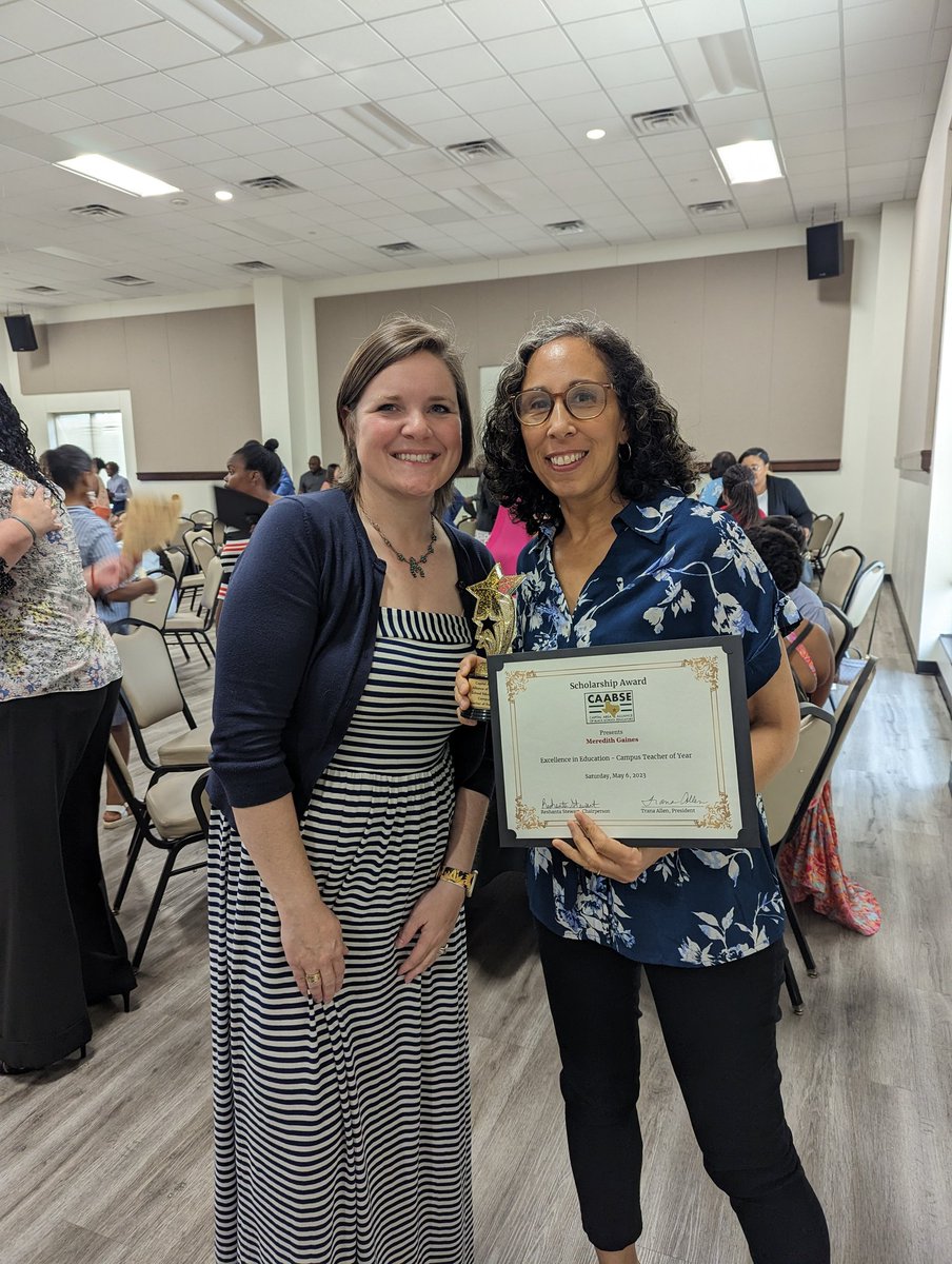 Such an honor to celebrate <a href="/RobertsonElem/">Vic Robertson Elementary</a> Teacher of the Year, Meredith Gaines, at the <a href="/CAABSE/">Capital Area Alliance of Black School Educators</a> Excellence in Education Luncheon. Such amazing work happening in our schools by amazing educators like Meredith.