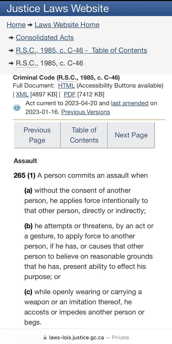 Eva Chipiuk, BSc, LLB, LLM on Twitter "Definition of “assault” under