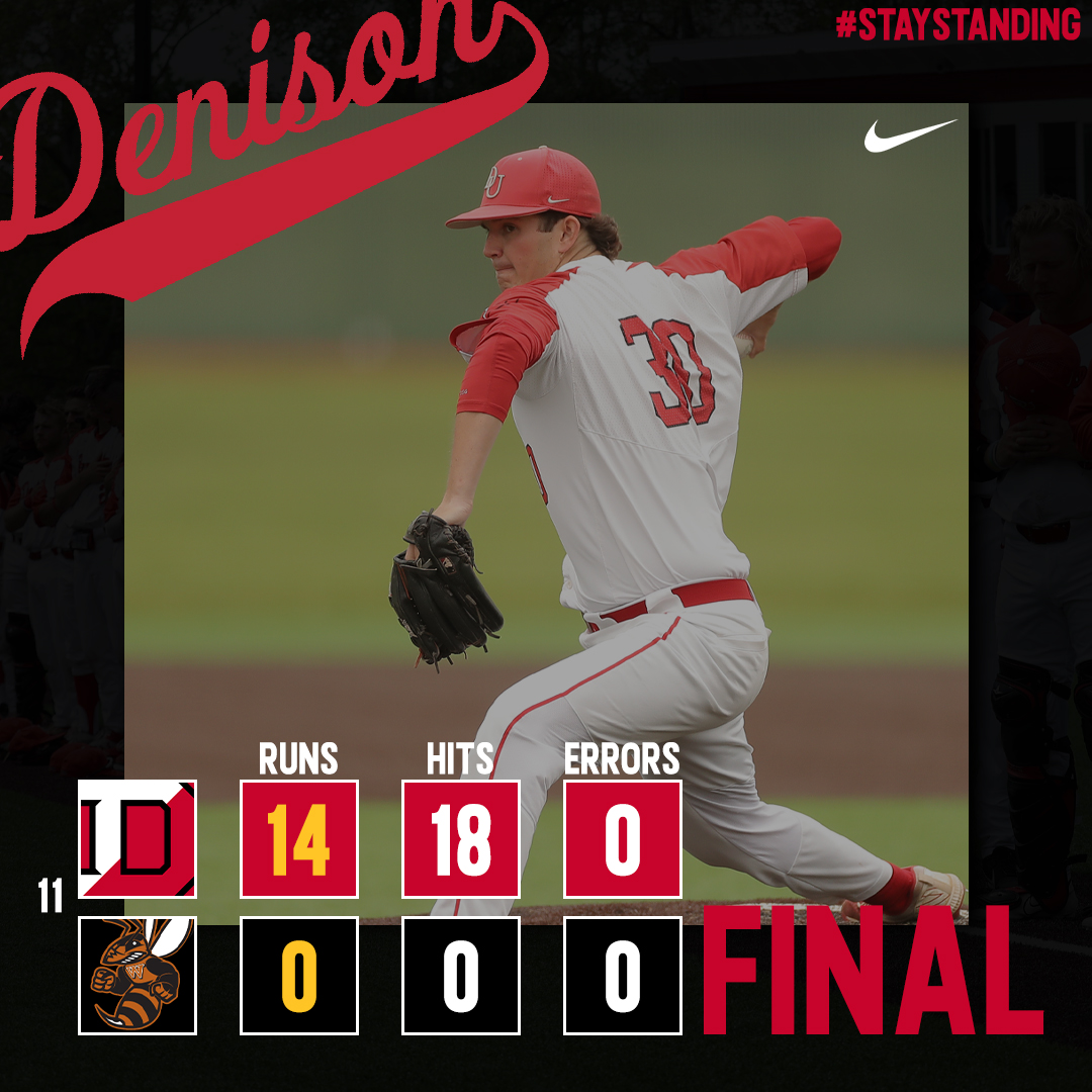 DU_Baseball's tweet photo. Final || #11 Denison 14 Waynesburg 0

No Hitter!!!

Charlie Fleming '23 allows 0 hits while striking out 10!!!

#StayStanding https://t.co/TUEFuXUoBO