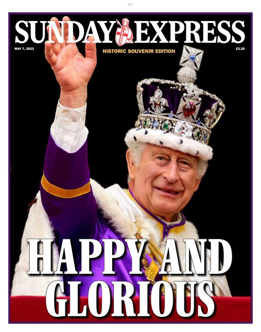 Daily Express Front Page: Happy and Glorious 