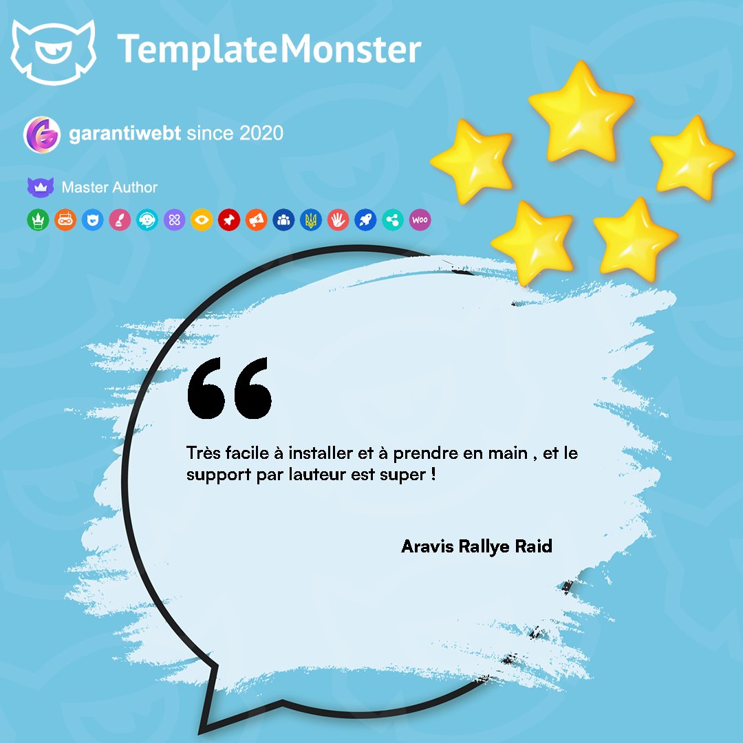 Learn about our theme from our customers' experiences...

👉 cutt.ly/yVZEFrf

#TemplateMonster #garantiwebt #wordpressthemes #dealership #events #garage #mechanic #motorcycle #news #racing #ride #sports #transmission #mountainsports #motorcyclesport #motorcycleracing