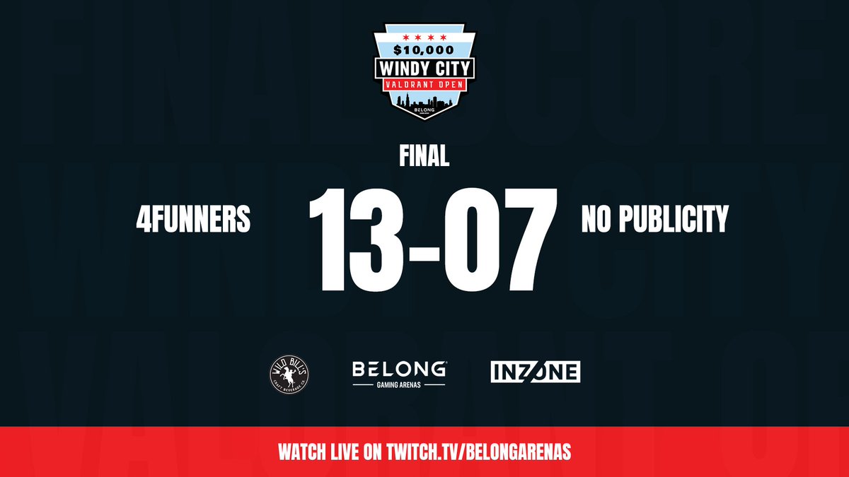 BelongArenas's tweet image. Our #WindyCityValorantOpen Group C &amp;amp; D final match results are IN.

GGs all around and big round to our winning teams!

@Ambrosia_VAL
@MaryvilleGG
Nightwatch
4Funners

Catch these teams tomorrow as they battle it out for our $10K prize pool!
￼
twitch.tv/belongarenas