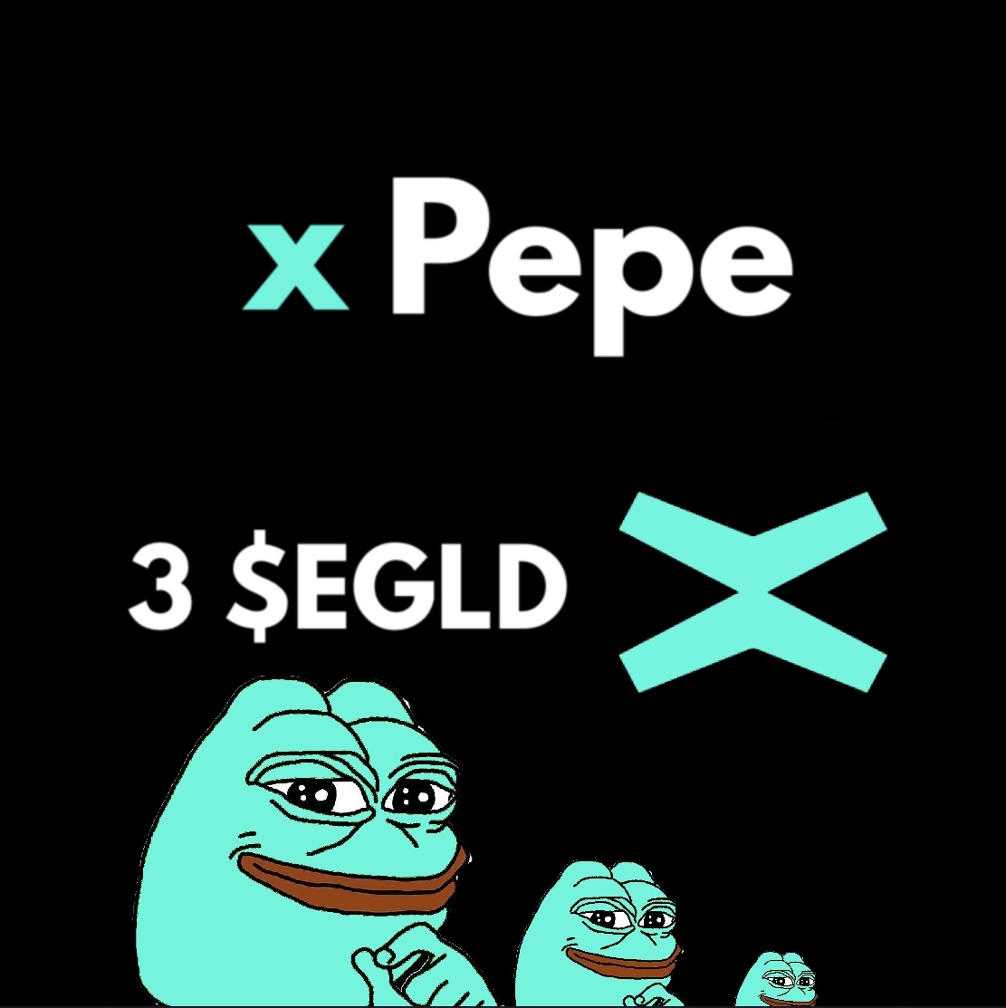 💰3 $egld - 3 winners

Follow xPepe, leave a like &amp; a comment tagging 3 friends and have a chance to win 1 egld.

Why xPepe?
- the first meme coin on #MultiversX
- no presale / sale
- no team tokens
- 0 inflation
- fair launch
- <10k$ initial marketcap

Let’s MEME. 🐸