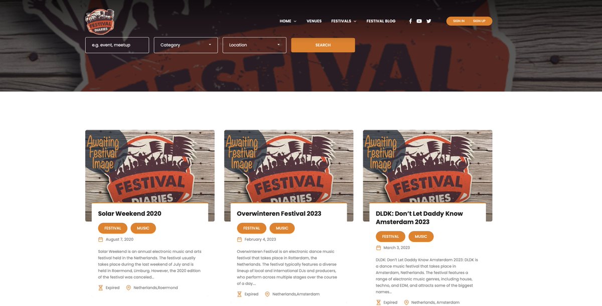 Our Festival site is soon to be online...