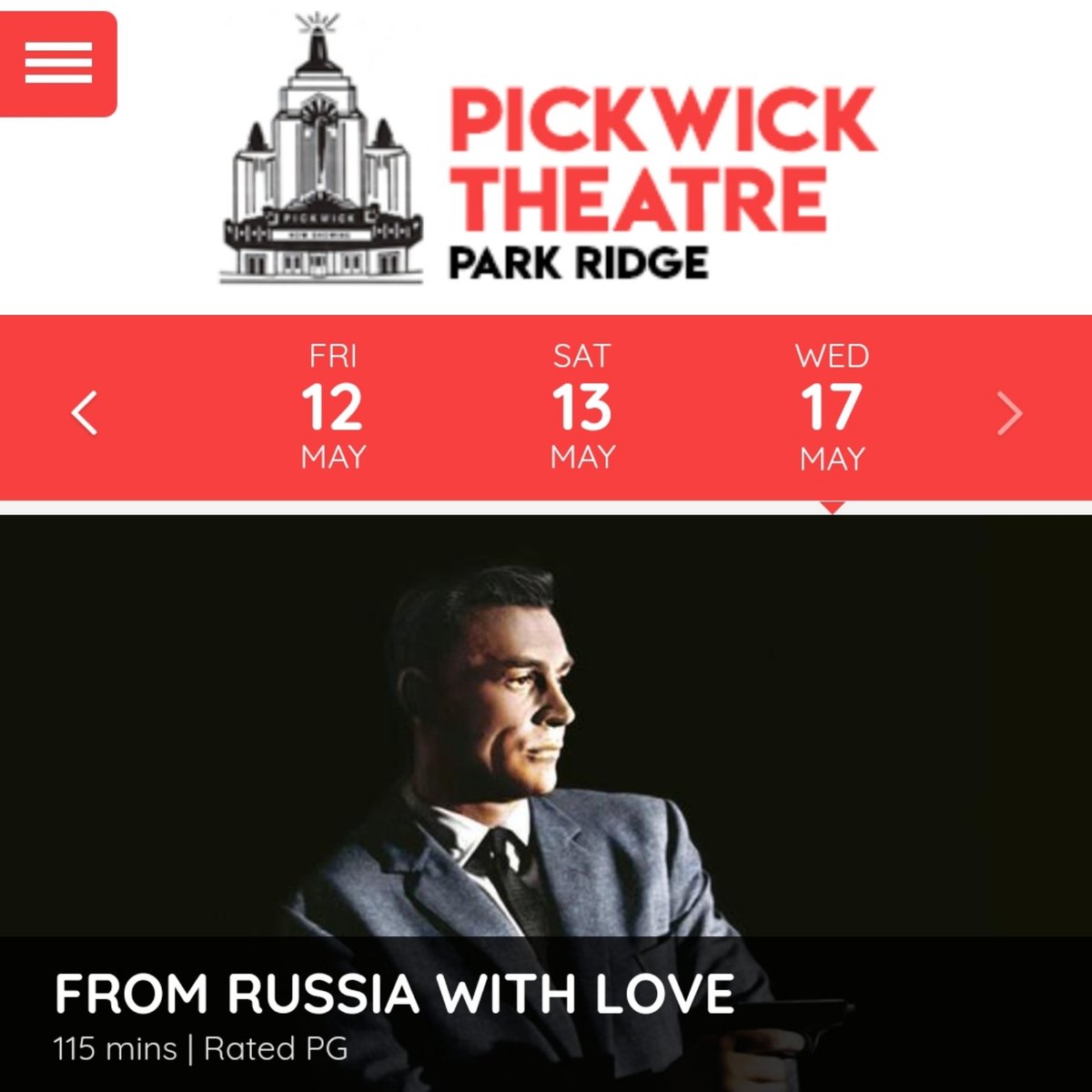 The007Files's tweet image. Any 007 Fans in the #Chicago area on May 17th, specifically Park Ridge, Illinois?

Tickets are on sale for Pickwick Theatre's 60th Anniversary screening of FROM RUSSIA WITH LOVE.

Featuring a special introduction by #JamesBond author Raymond Benson!

🎟 pickwicktheatre.com