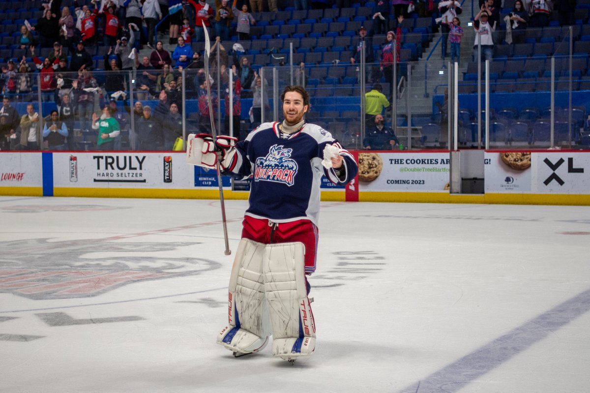 AlexThomasHWP's tweet photo. Two rounds into the Calder Cup Playoffs, @WolfPackAHL G Dylan Garand has been nothing short of stellar.

Garand is 5-1 with a .954 sv%, 1.17 GAA, and 2 shutouts.

He leads the playoffs in wins (tied w/ CV's Joey Daccord), sv%, GAA, and shutouts. https://t.co/TZh7cKsyL9