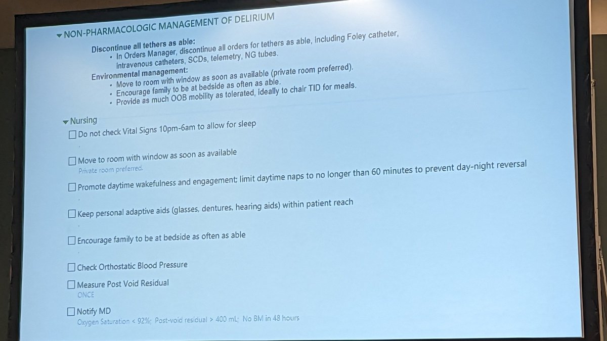 Great Epic order set for non-pharmacologic #delirium inpatient management #AGS23 #geriatrics