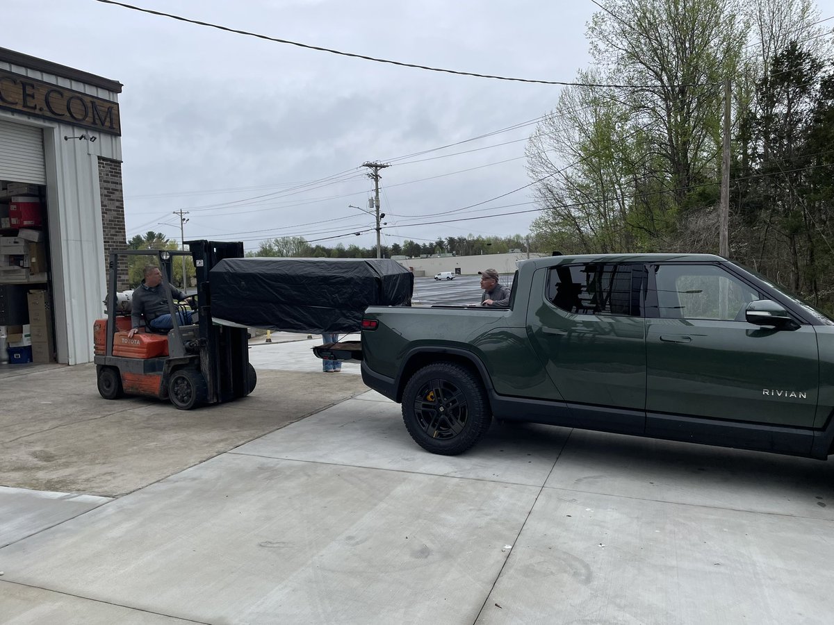My pa using his <a href="/Rivian/">Rivian</a> as intended on day 1: