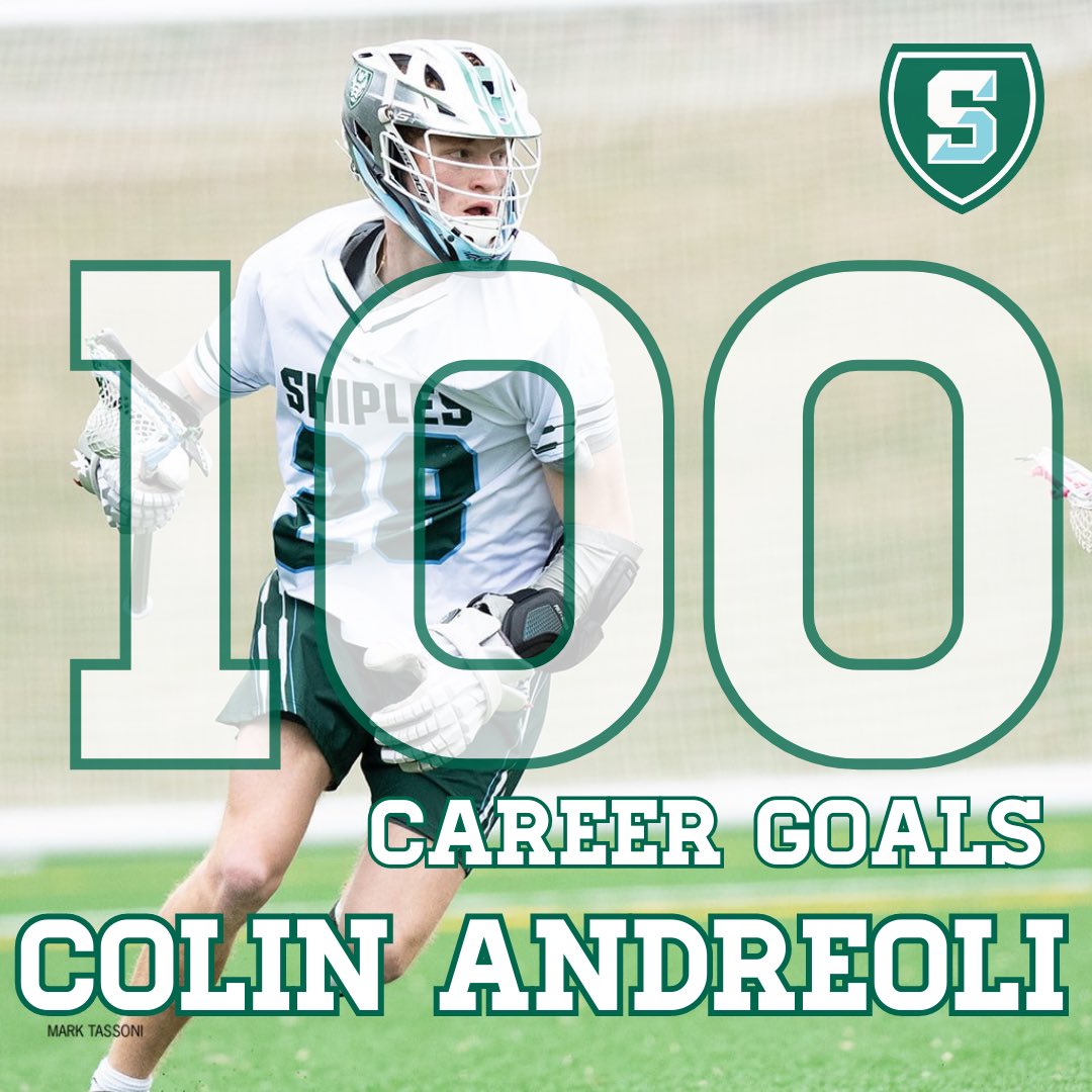 Congratulations to Colin Andreoli ‘23 for scoring his 100th career goal vs SCH today. Colin has committed to play lacrosse at Iona University next Spring. Congrats Colin! #GoGators🐊 | @ShipleyBLax
