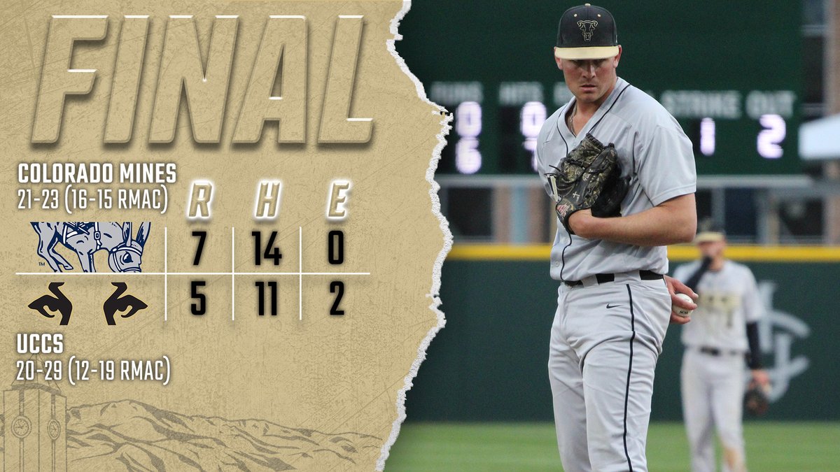 FINAL | UCCS 5️⃣, CSM 7️⃣

⚾ Richardson: 3-for-5, 2B, HR, 2 RBIs
⚾ Stubbings: 2-for-5, HR, 2 RBIs
⚾ Campbell: 2-for-3, HR, RBI, 2 HBPs
⚾ Reynolds: L (3-5), 7.0 IP, 5 R, 3 ER, 3 Ks 

📅: Game two of Saturday's DH will get underway shortly. 

#GoMountainLions #RMACbsb