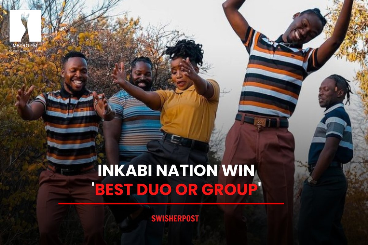 SwisherPost's tweet photo. @skyewandasa .@BigZulu_ZN and the #InkabiNation pick up 'Best Duo or Group' at #MetroFMAwards #MMA23 https://t.co/8pQL9o6WQT
