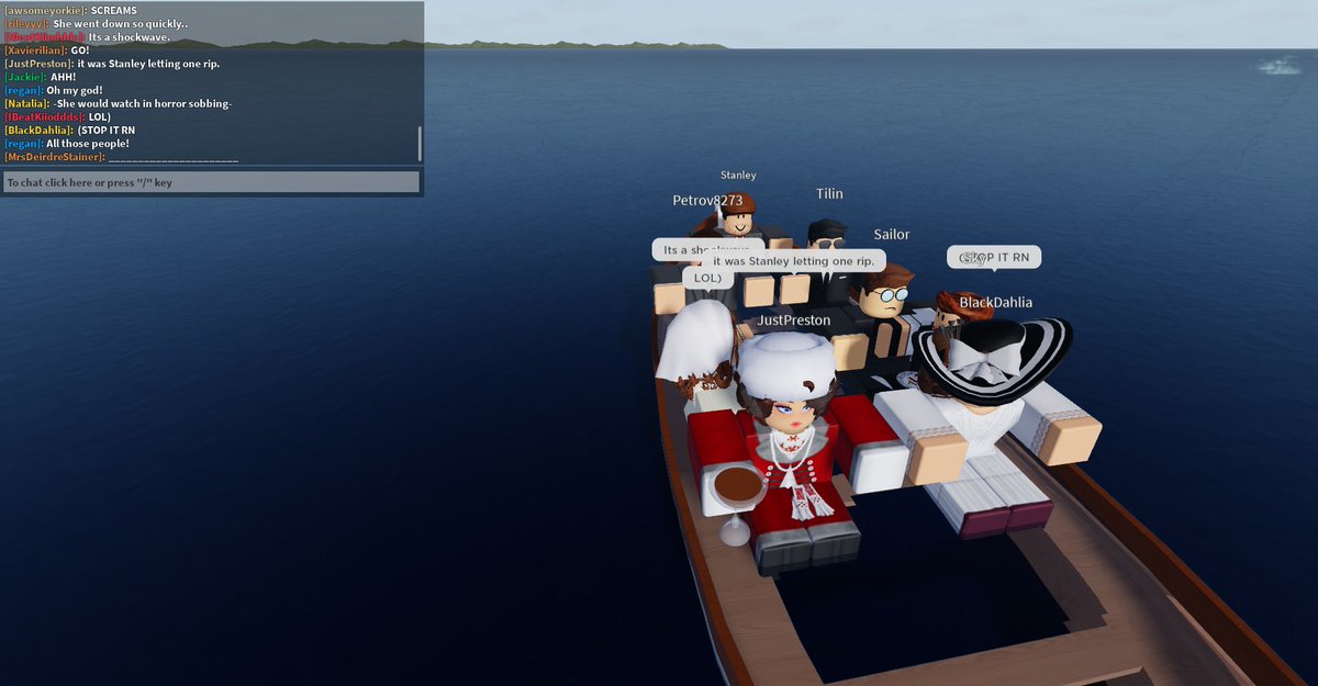 Wonderful Roleplay At Lusitania!, It was fun and the sinking was extreme! Had some fun and ran around with my Newly Started Roleplay Friend. I liked the Dinning Room the most.

#vintageroblox #vintagecommunity #robloxvintage #roblox #vintage #roleplayroblox #vintageroleplay