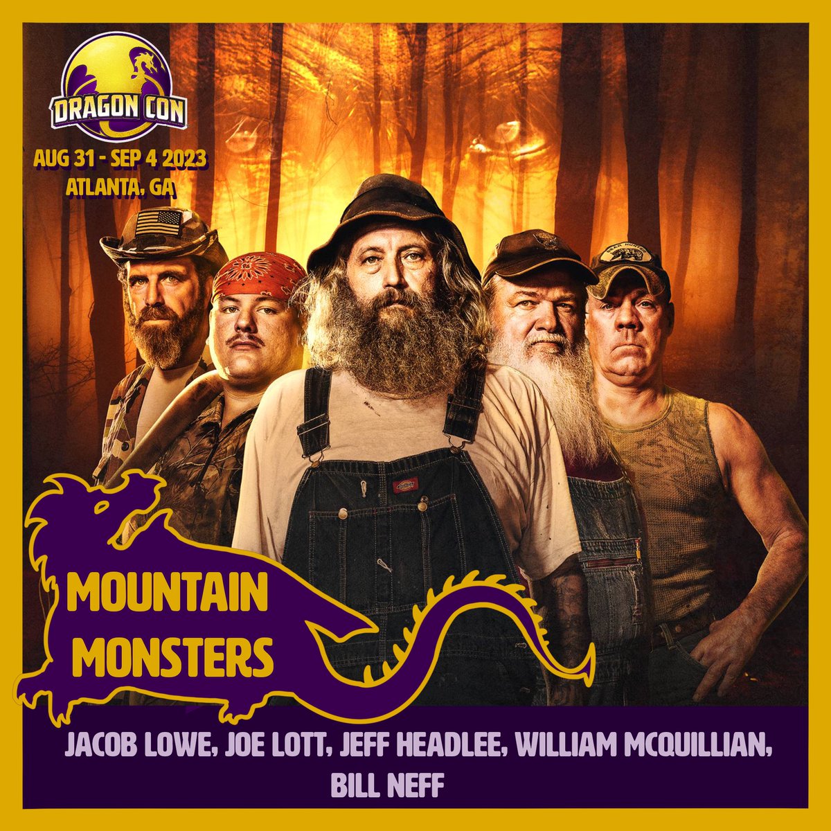 Country roads, take me home to the place I belong. West Virginia, mountain monsters...Wait, is that not how the song goes? Get hype to welcome WV's own <a href="/TheAIMSTrvl/">Mountain Monsters</a> crew to #DragonCon2023!