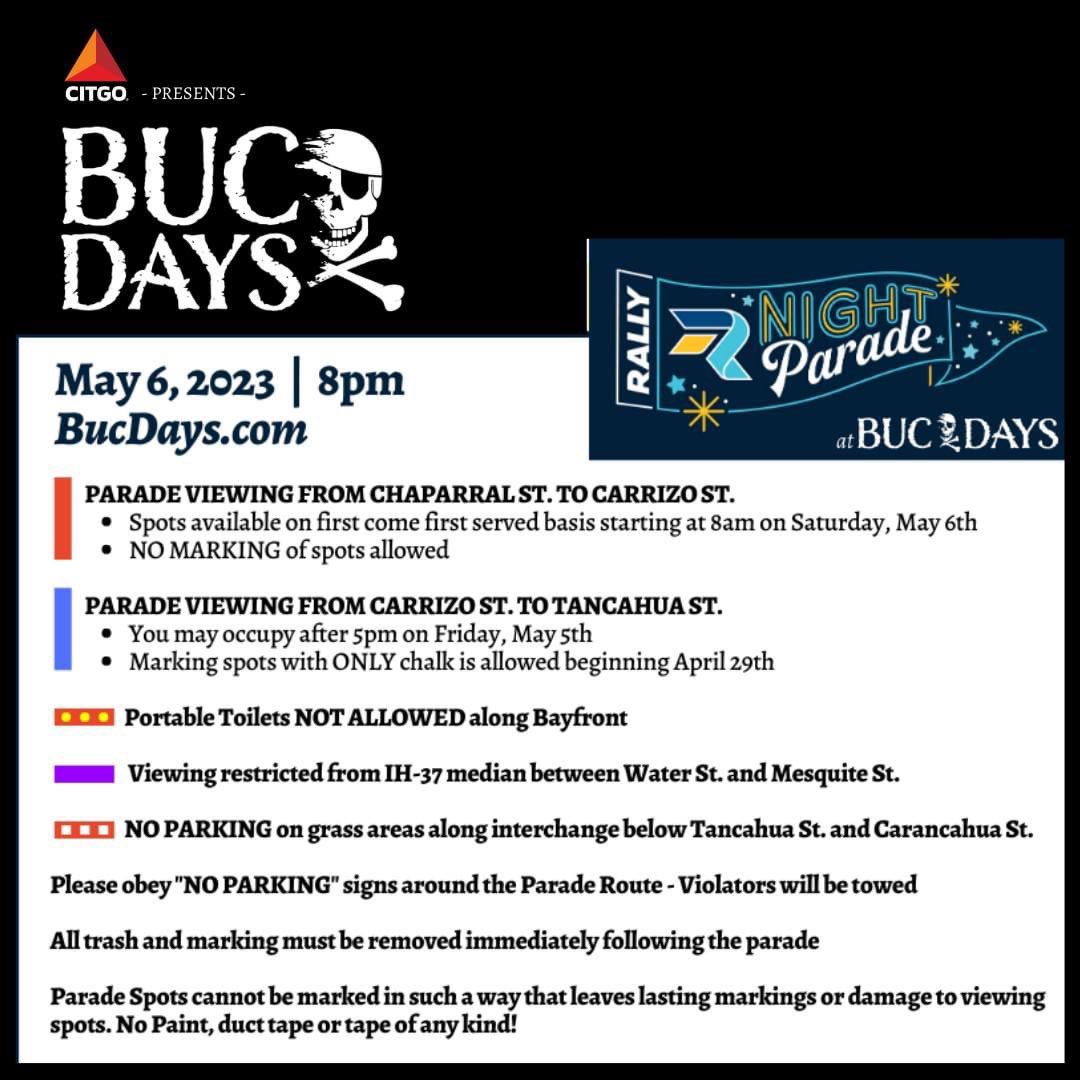 City of Corpus Christi on Twitter "We are all so excited for the Rally Night Parade at Buc Days