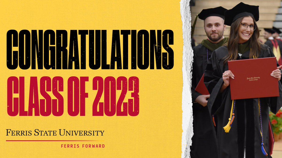 FerrisState's tweet photo. We salute our Class of 2023. Congratulations to all graduates, our newest alumni. #ferrisgrad23 #FerrisForward #FERR1S #bulldogforlife https://t.co/5c51RKjKMi
