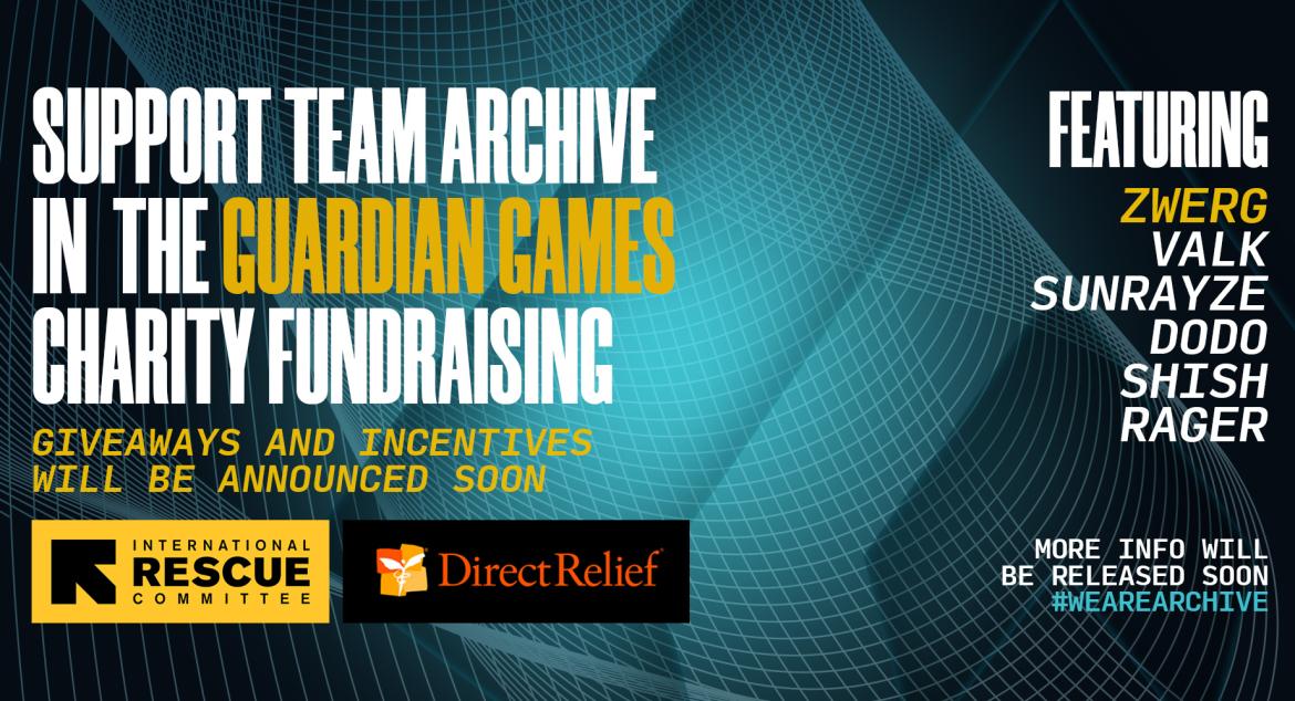 Check out Team Archive &amp; more during Guardian Games to raise funds &amp; support some great causes through the Bungie Foundation!

<a href="/iiizwerg/">iiizwerg</a> 
<a href="/Lady_VaIkyrie/">Lady Valkyrie ❤️</a> 
<a href="/SunRayze/">SunRayze</a> 
<a href="/The_Dodo_B1rd/">The_Dodo_B1rd</a> 
<a href="/Shishkaibob/">Shishkaib🦁b</a> 
<a href="/ayerager/">Rager</a> 

🔗: bungiefoundation.donordrive.com/index.cfm?fuse…

#WeAreArchive
#GuardianGames2023