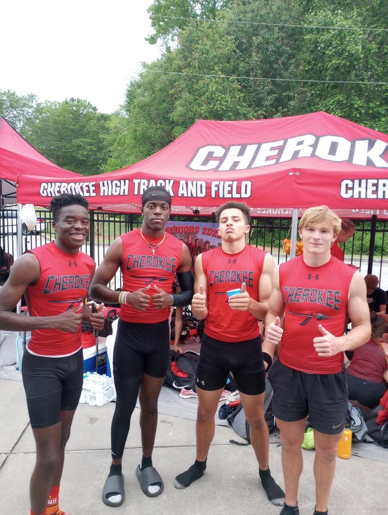 coachccurtiss's tweet photo. These guys are state bound in the 4x 100!!! The record is hanging by a thread. Next week will be a good time to put the names Ryane Martin, Elijah Foote, Jeremiah Johnson, and Pops Jameson up on that record board.  # statebound https://t.co/tor14d4eXi