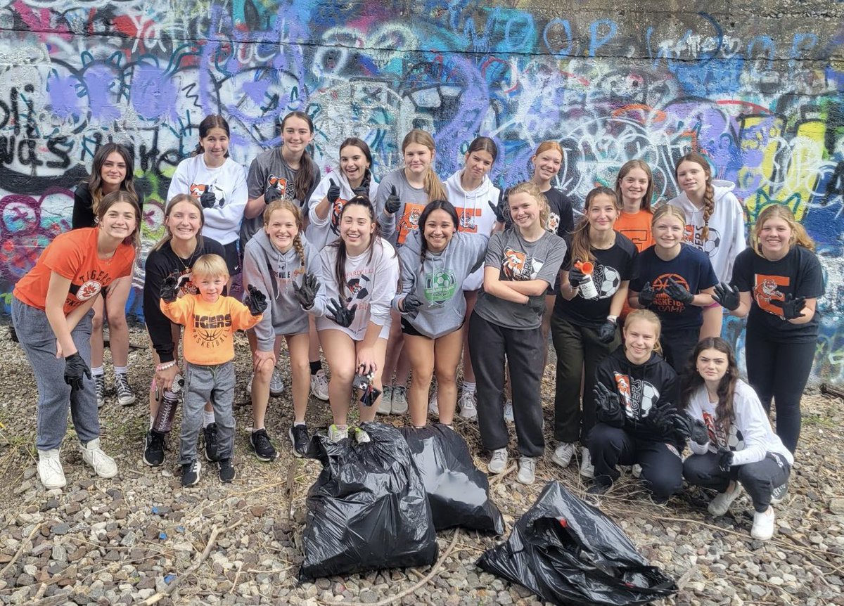 Proud of our girls! Early this morning we picked up 5 bags of trash, off the MCT trails, as our team “keeping it classy” community service project and had a blast doing it!