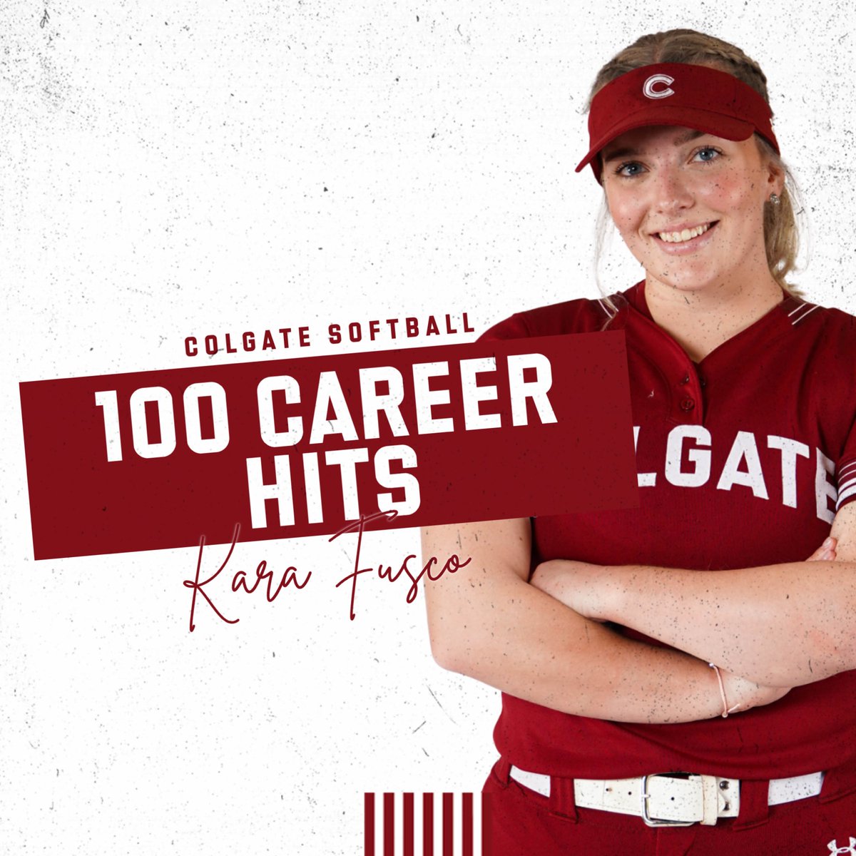 ColgateSoftball's tweet photo. CAREER HIT 💯

Junior Kara Fusco nailed her 100th career hit in game two of today’s doubleheader! 

Congratulations, 2‼️

#GoGate https://t.co/XnXm8HLN4p