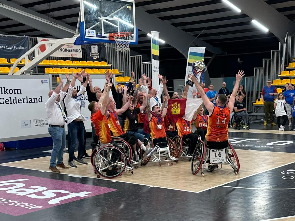 👨‍🦽Amiab Albacete revalida su corona de la Copa de Campeones de Europa.  

🏆 Se ha impuesto 77-73 al Thuringia Bulls alemán; el británico Philip Pratt (25 puntos), máximo anotador.

🔝<a href="/grupoamiab/">amiab</a> redondea una temporada brillante: también ganó la Liga y la Supercopa de España.