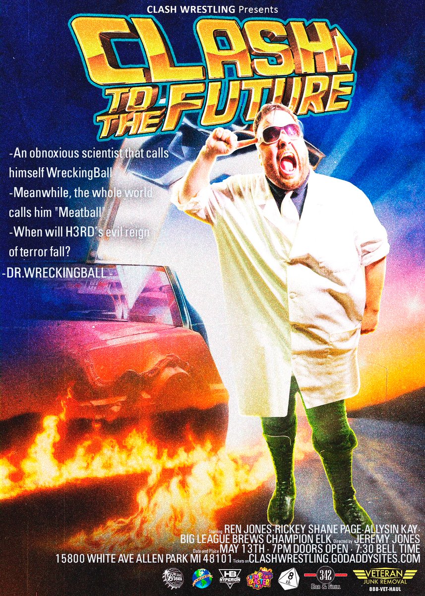 clashwrestling's tweet photo. He is not a MEATBALL, He is DR. WRECKINGBALL! Catch Dr. Wreckingball LIVE next Saturday when we return with #CLASHTOTHEFUTURE!
๐ available: https://t.co/ujppF4w2zn
#prowrestling #wrestlinglife #WrestlingCommunity #wrestlinguniverse #wrestling #backtothefuture #Detroit #Michigan https://t.co/W42RQuODw5