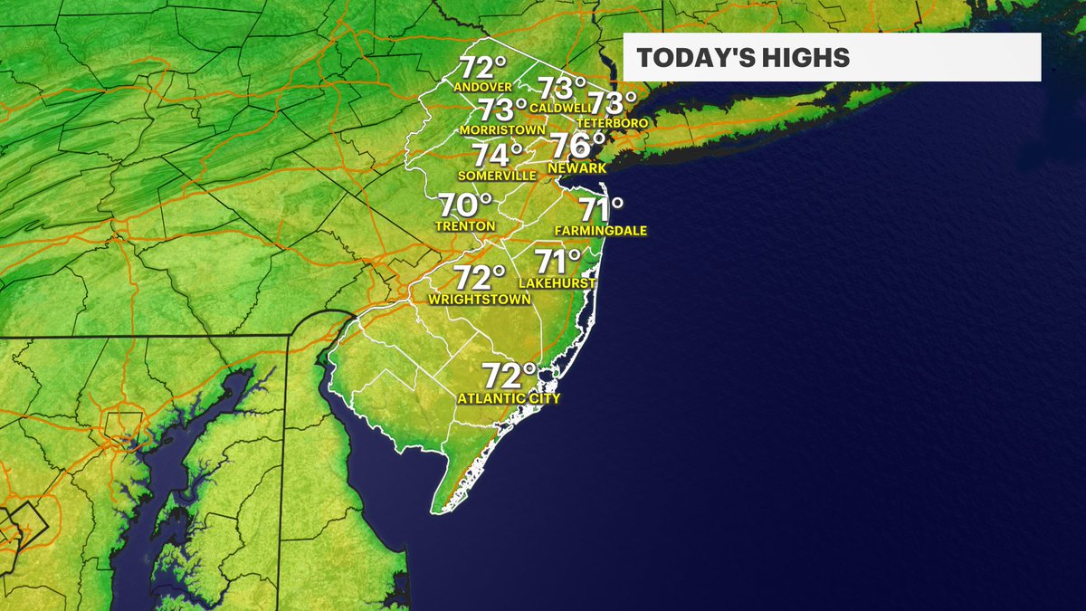 MichelePowersWx's tweet photo. Wow! Now that's a warm up 😲
A few changes coming to Sunday's forecast. Details on @News12NJ
https://t.co/ltqmjF0A1s
#njweather #saturday #may #springisback https://t.co/CBfmuvhDVL