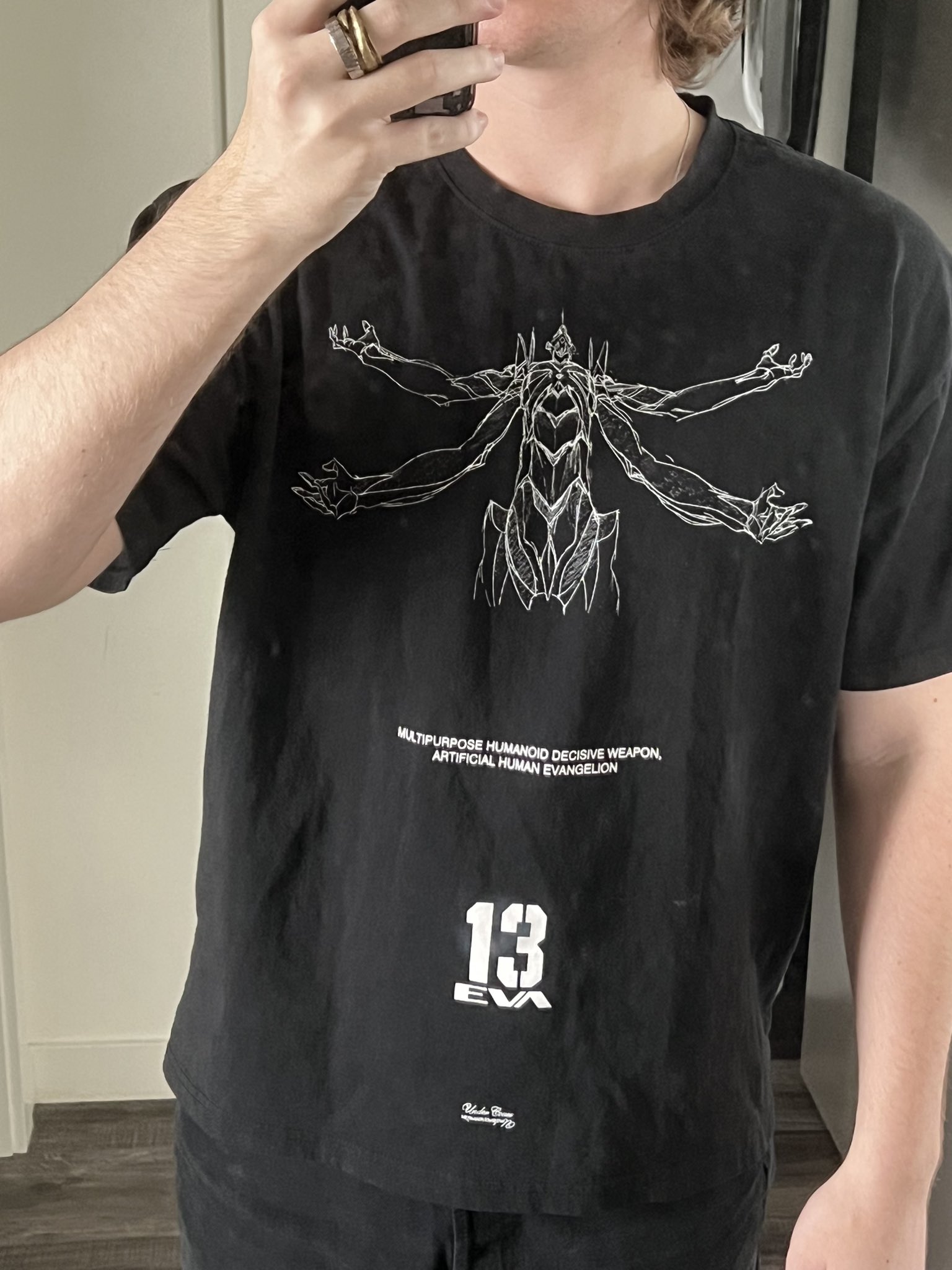UNDERCOVER x EVANGELION T-SHIRT ブラック 半袖 希少 中古 サイズ(2 