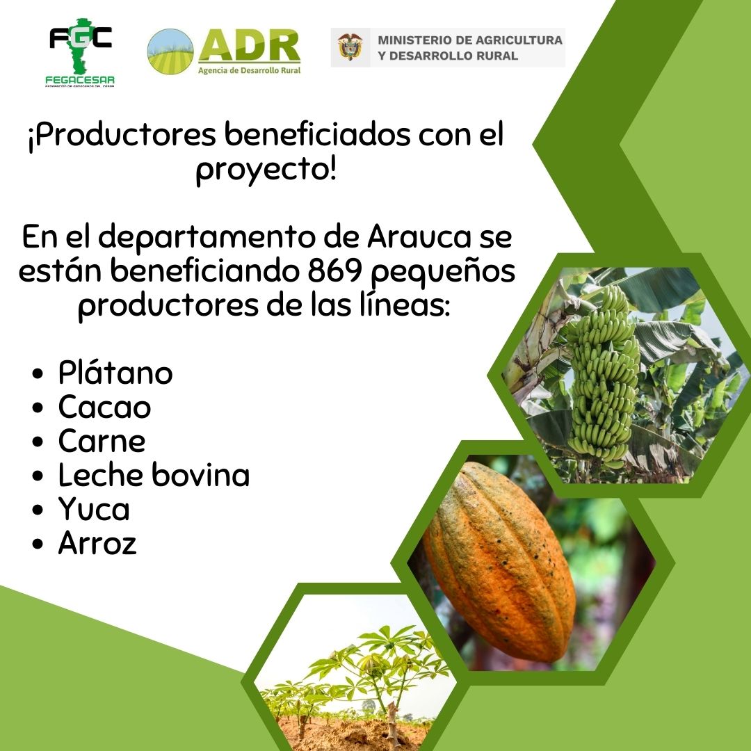 Con nuestro proyecto se están beneficiando 869 pequeños productores